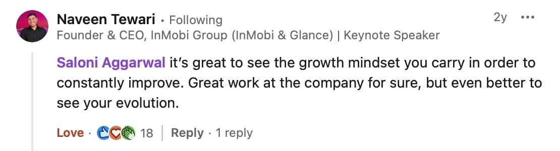 Naveen Tewari Comment